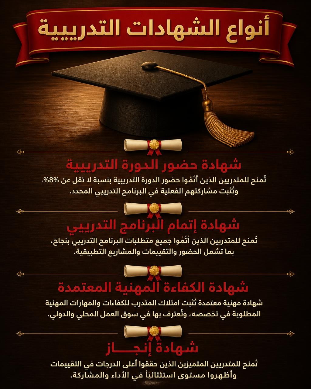 انواع الشهادات التدريبية