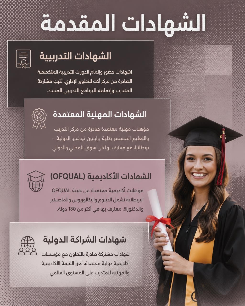 الشهادات التدريبية والمهنية  المقدمة من منصة آكت للتدريب والتعليم